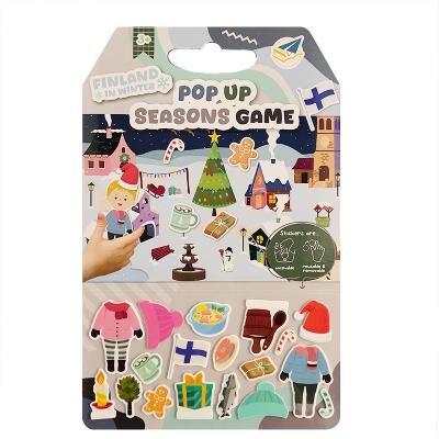 AS-PU2404 Season Style Cardboard Educational Book with reusable sticker  