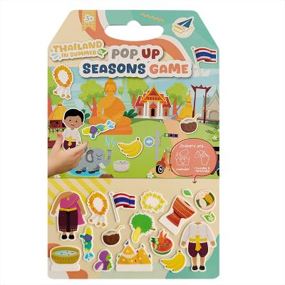 AS-PU2402 Preschool Pop up scene playing game board  DlY decorative sticker   