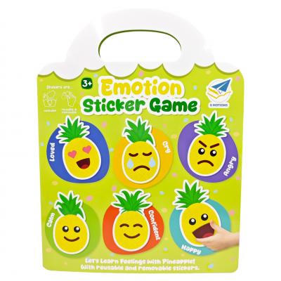 Emotion Sticker Game for Kids Aged 3+, Reusable & Removable Pineapple - Themed Feeling Learning Stickers