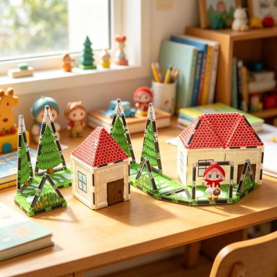 Little Red Riding Hood Magnetic Tiles | Build Your Own Fairy Tale Cabin