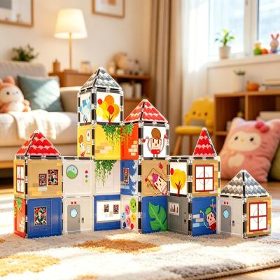 PC Magnetic Tiles - Cartoon House Themed Building Toy